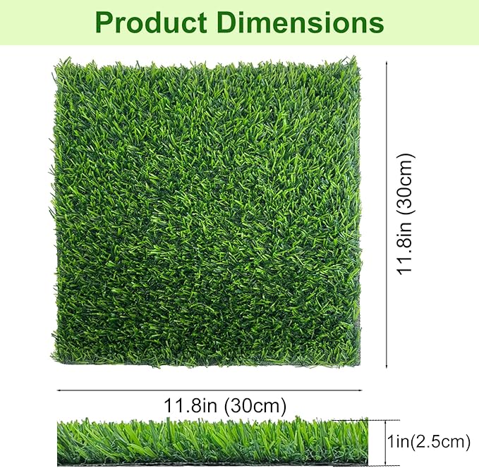 8 Pack Chicken Nesting Pads for Chicken Coop, 11.8"x11.8" Reusable Plastic Artificial Grass Nesting Box Pads Washable Laying Eggs Turf Egg-Protecting Mats for Coops, Pets & Crafts - Green
