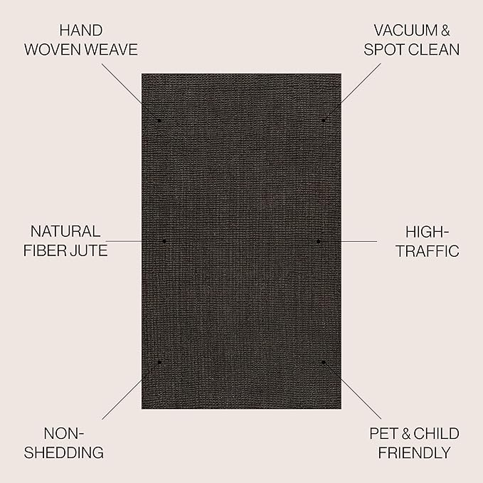 JONATHAN Y Pata Hand Woven Chunky Jute Brown Indoor Area Rug, 5x8, Bohemian, Rustic, Cottage, Easy-Cleaning for Living Room, Bedroom, Kitchen, Non-Shedding (NRF102G-5)