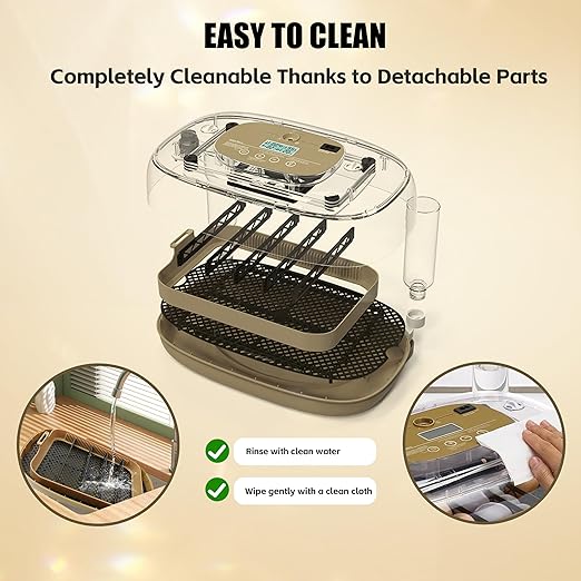 Incubators for Hatching Eggs, 24 Egg Incubator with Automatic Egg Turning and Humidity Control, Egg Candler, 360° Viewing, Chicken Incubators for Hatching Eggs, Quail Eggs, Duck Eggs Poultry