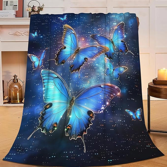 Butterfly Blanket Butterflies Blankets Fleece Plush Flannel Super Soft Cozy Fuzzy Warm Lightweight Stuff Butterfly Decor Gifts for Boys Girls Kids Adults Men Women 50" x 60"