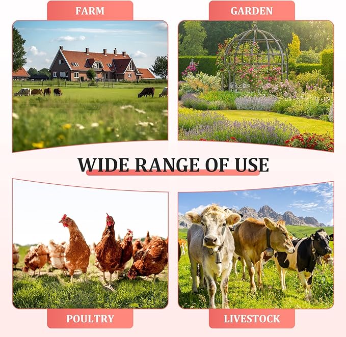 9.5KV Adjustable Output,0.5 Joules Energy Output7.5W Solar Panel, 24H/14D Uninterrupted Power Solar Electric Fence Charger for Livestock,20 Miles Protection Range