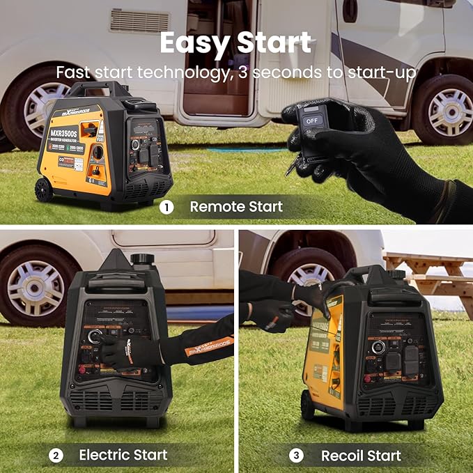 MaXpeedingrods 3500 Watt Dual Fuel Inverter Generator, Remote/Electric Start, Gas and Propane Powered for Home Backup Power, Outdoor Camping, RV Ready, EPA Compliant, Digital Display