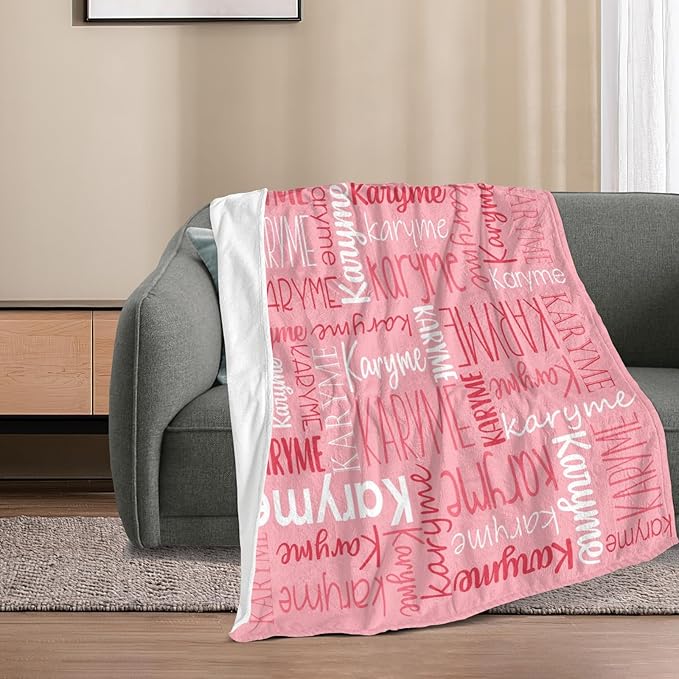 Personalized Name Blanket for Kids and Adult Customized Blanket for Boys Girls Baby Personalized Blanket and Throws Super Soft