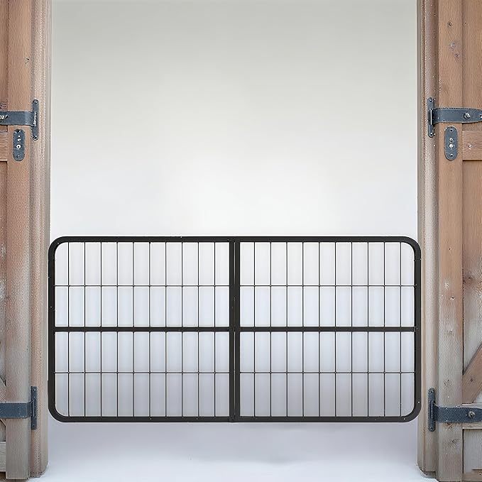 Heavy Duty Horse Stall Gate, 48" Wide X 24" High Stall Guards for Horses, 1" Thick Steel Frame Horse Stall Guard, Essential Horse Stall Accessories, Fits Standard Barn Doorways