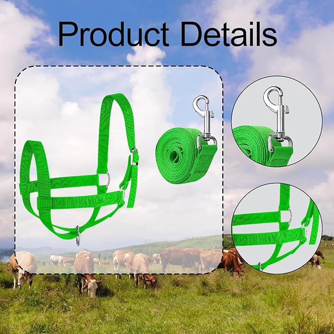 Nylon Cow Halter Calf Halters Cow Wide Goat Sheep Modern Livestock Donkey Foal Horse Equipment Supply Cattle Halter Harness