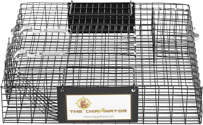 Rugged Ranch 4‑Pack Chipmunkinator Multi‑Catch Chipmunk Trap, Wire Cage, 14.5"x4"x14.5" Each - Live Catch‑and‑Release, 2‑Door Humane Rodent Control, No‑Poison Outdoor Use