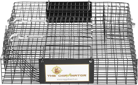 Rugged Ranch Single Chipmunkinator Multi‑Catch Chipmunk Trap, Wire Cage, 14.5"x4"x 4.5" - Live Catch‑and‑Release, 2‑Door Humane Rodent Control, No‑Poison Outdoor Use