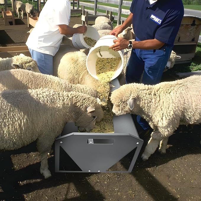 Livestock Feeding Trough 45", Heavy Duty 22 Gallon Capacity Livestock Trough, Galvanized Steel Sheep Feeder Trough for Horse, Goat, Sheep, Cattle, Cow, Alpaca