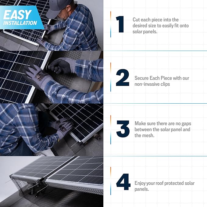 ROTAK Critter Guard - 6in x 100ft Solar Panel Bird Prevention Roll Kit Without Fastener Clips - Galvanized Black PVC Coated ½ inch Wire Roll Mesh (6" x 100')