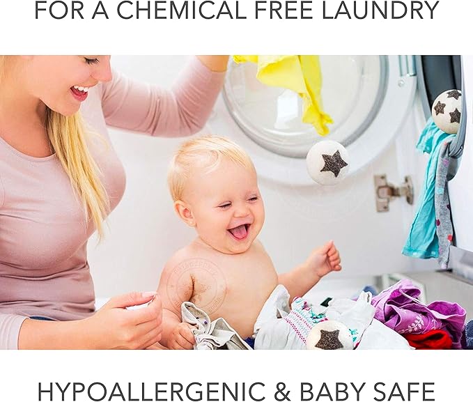 Friendsheep Wool Dryer Balls, Organic Reusable Fabric Softener Alternative for Laundry, Handmade, Fair Trade, Hypoallergenic, Eco-Friendly, Plastic-Free (6 Pack XL – Sheep Flock of Friends)