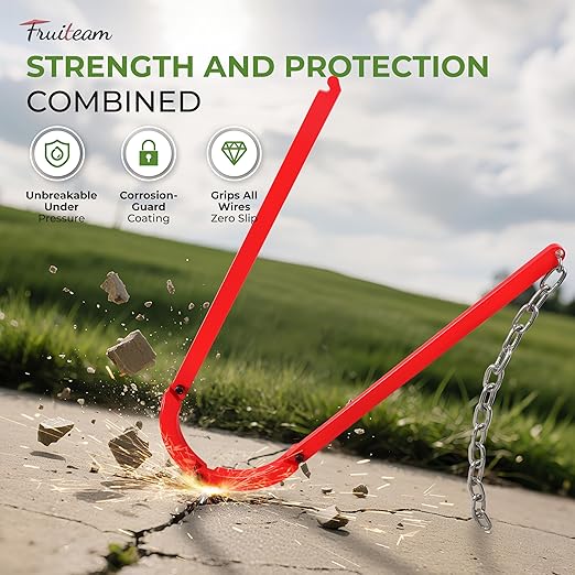 FRUITEAM 7.7Lbs Heavy-Duty Fence Stretcher Fixer, Wire Tightener Stretcher Tool, Wire Up to 6.5mm, for Barbed, Plain, Electric Fence, Quick Fence Repair on Farm, Ranch, Garden