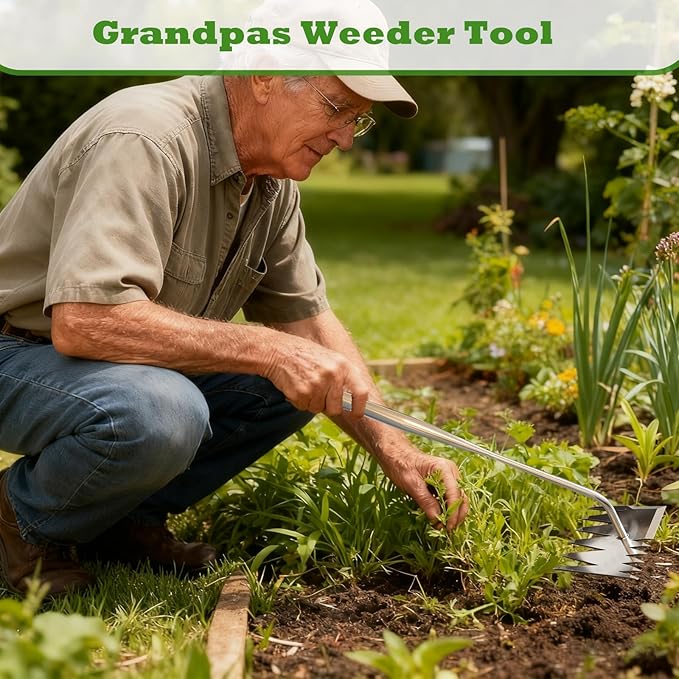 Weed Puller Tool,Weeding Tools Gardening,304 Stainless Steel Garden Tools for Weeding,Weed Tool for Weeding,Digging,Loosening Soil,Easy Weeding and Root Pulling