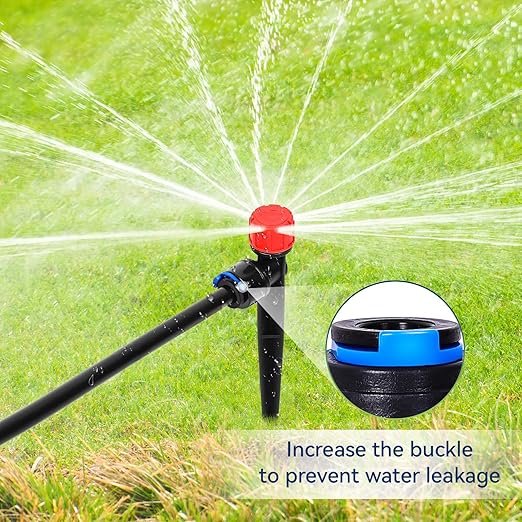 10PCS 1/4 inch Tubing Drip Irrigation Vortex Emitters,360 Degree Drip Emitter Sprayer with Stake, Irrigation Dripper Sprinklers for Drip Irrigation System.