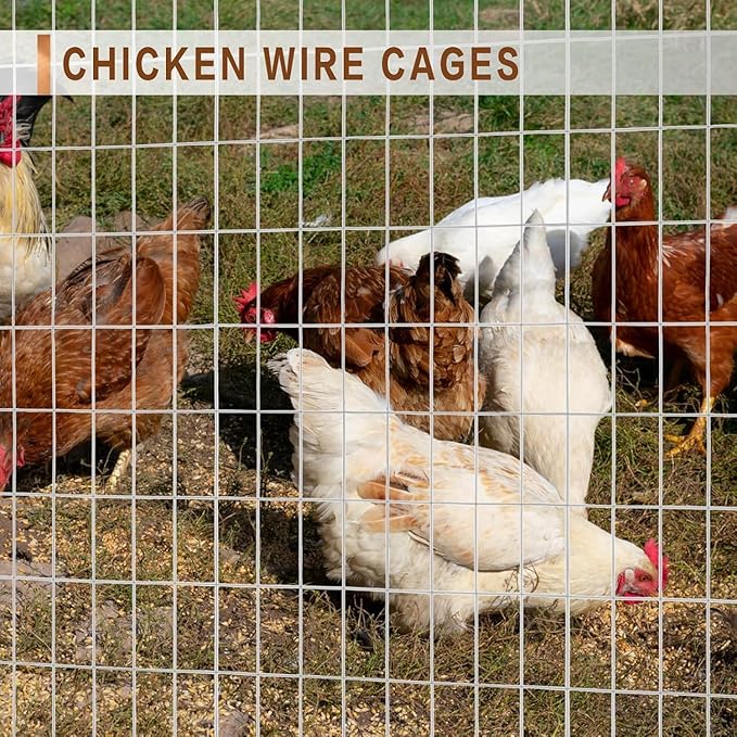 Tongmo 4 ft x 50 ft Galvanized Welded Wire Fence, 16GA Garden Chicken Wire Fence Roll, Mesh Size 2" x 4"Hardware Cloth, Ideal for Yard Protection and Poultry Netting