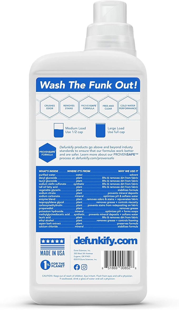 Laundry Detergent, 124 Load. Unscented Liquid Laundry Detergent Washing Soap for Sensitive Skin. ProvenSafe™ Fabric Stripper Cleaning Supply w/Odor & Stain Remover for Activewear & All Fabrics