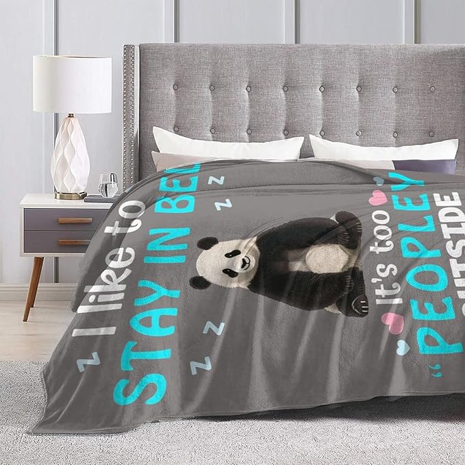 Panda Blanket, Soft Plush Fleece Animal Throw Blanket - Cozy Warm Stuffed Blankets Bedding Funny Panda Gifts for Women Girls Kids Adults 50"X60"