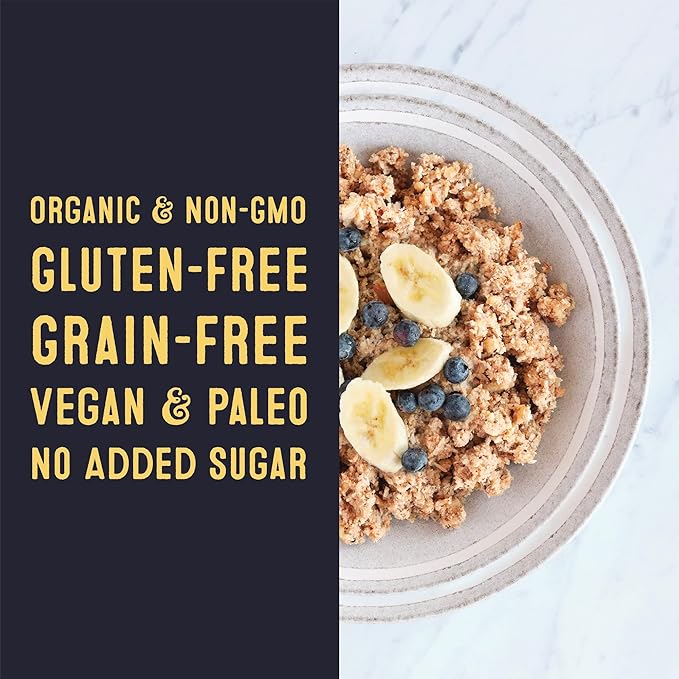 Wella Cereal Oatmeal Alternative, Gluten-Free Breakfast Hot Cereal, Grain-Free Paleo Organic Vegan High Protein Superfood, Plant-Based Non-GMO, Low in Net Carbs, Multi-Serve Bag, Snickerdoodle Flavor (1 Count, 12.8 oz. Bag)