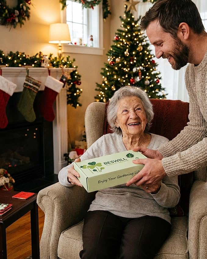 10-Piece Heavy-Duty Gardening Tools Set with Tote Bag - Rust-Proof Aluminum Gardening Hand Tools with Non-Slip Ergonomic Wood Handle - Gardening Supplies Set Ideal Gift for Men & Women