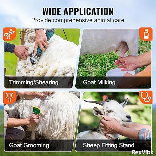 Sturdy Goat Sheep Stand, Livestock Trimming Stand Adjustable Height 304 Stainless Steel Shearing Stand Portable Sheep Head Fixture, for Goat/Sheep Milking, Shearing & Trimming Stands