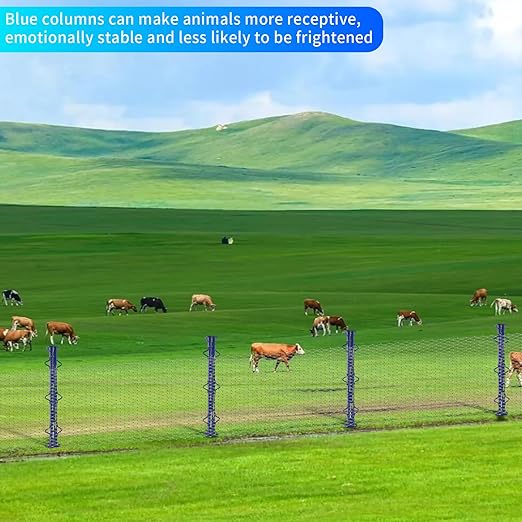 4FT Blue Woven Wire Fence Stretcher Bar, Heavy Duty Woven Wire Fence Stretcher (Includes 5 Wedges) for Farm, Pasture, Garden, Orchard & Agricultural Fencing, Welded Wire Fence Stretcher Tool