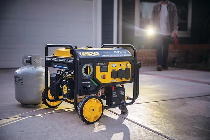 Champion Power Equipment 4750-Watt Electric Start Dual Fuel RV Ready Portable Generator with CO Shield, CARB Compliant
