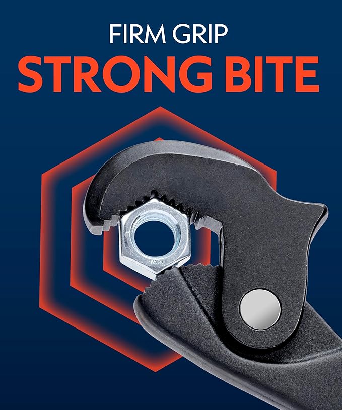 Self-Adjusting Dual Head Crowfoot Wrench, 5/16” to 1-1/4”, 8-32mm, 10" length, Multi-Size Fit, Quick Adjust Tool for Home Auto Bike Repair, Slim Profile, Crowfoot Wrench Set Alternative