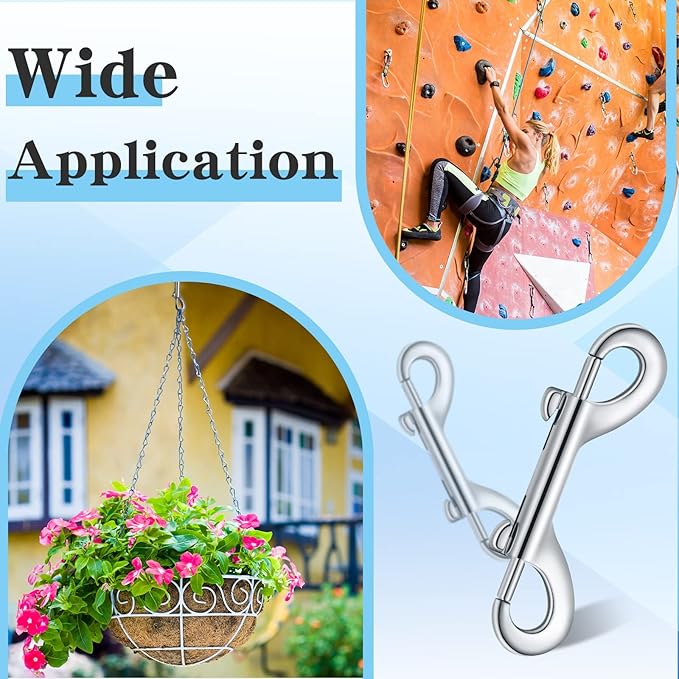 12 Pieces Double Ended Bolt Snaps Hook Zinc Alloy Double Trigger Clips Home Pet Accessory for Linking Dog Leash Collar Leash Key Chain Horse Tack Pet Sling Feed Buckets (2.75 Inch)