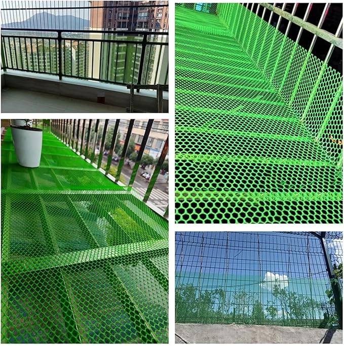 Wire Fence Mesh Green Plastic Mesh Roll 39.3″ Wide Poultry Fencing Multi-Use Garden Fence for Snow Fence Chicken Plants Balcony Protection Barrier(Size:1x10M - Mesh 1.8cm)