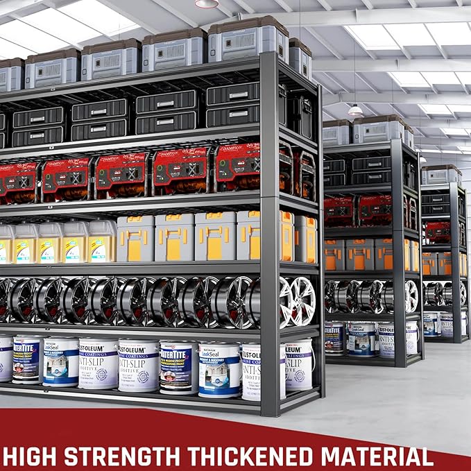 67" W Garage Shelving Heavy Duty, Adjustable 6 Tier Metal Shelves, Commercial Metal Shelf Rack, Industrial Shelving