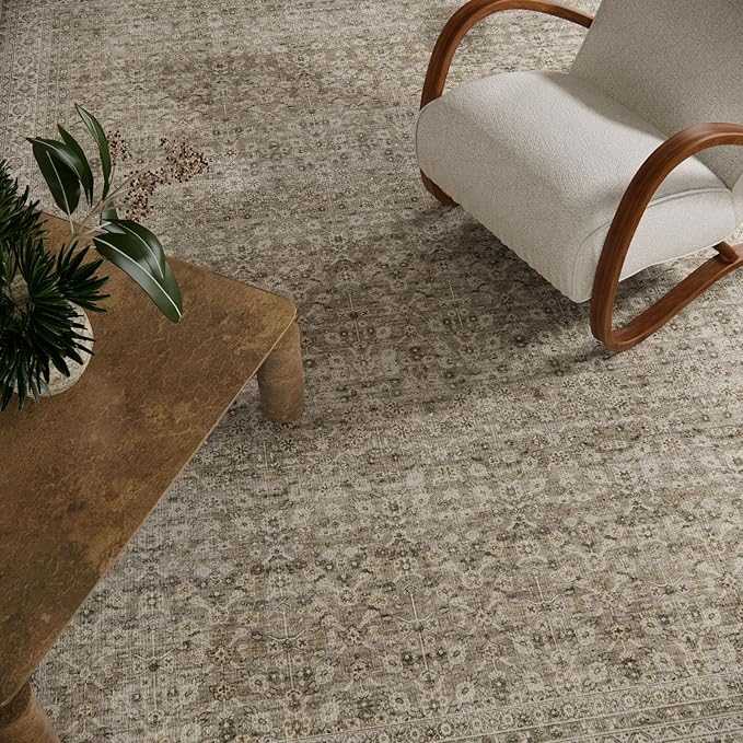 Washable Area Rugs for Living Room: 6x9 Bedroom Area Rug Boho Vintage Rugs Stain Resistant Non Slip Low Pile Soft Lightweight Carpet for Kitchen Dining Room Farmhouse Nursery Kids Room