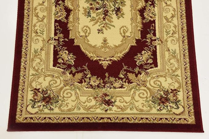 Unique Loom Versailles Collection Traditional Classic Floral Motif Area Rug (3' 3 x 5' 3 Rectangular, Burgundy/ Ivory)