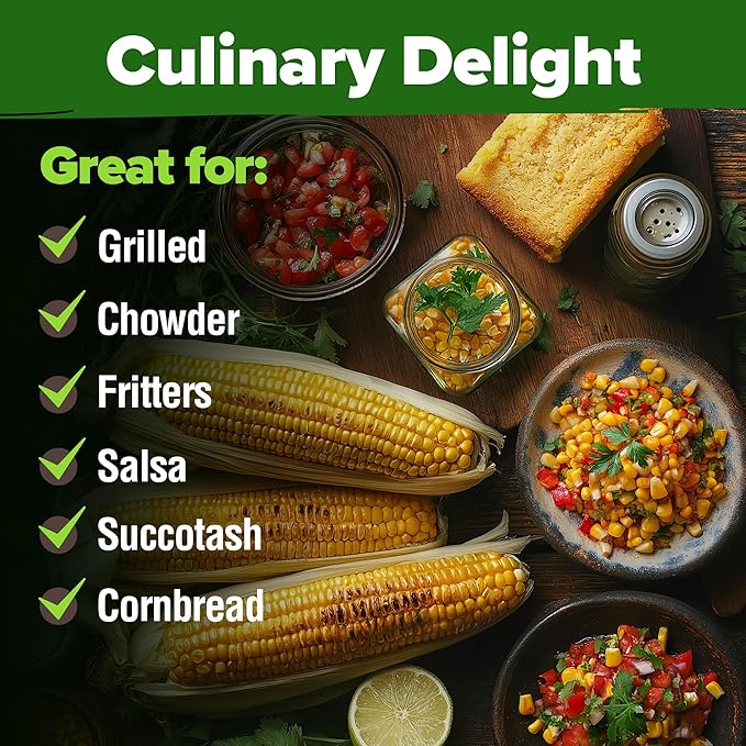 HOME GROWN Golden Bantam Corn 2 Pack – 200 Heirloom Vegetable Seeds – Grow Sweet Corn Outdoors – Easy for Beginners & Great for Home Gardeners –High Germination (Zea mays)