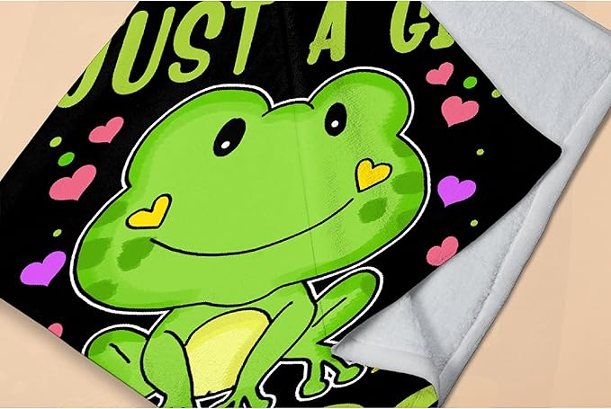 Cartoon Frog Blanket -50"x40" Small for Kids Just Girl Who Loves Frogs Soft Blankets and Throws Flannel Cozy Lightweight Quilt Gift Perfect for Bed Sofa Couch