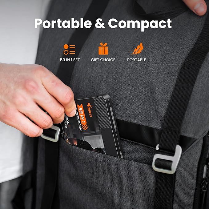 JOREST 59Pcs Small Precision Screwdriver Set with Torx T5, T6, T8, Mini Repair Tool Kit for Macbook, Computer, Laptop, iPhone, PS4 PS5, Xbox, Switch, Eyeglasses, Watch, PC, Ring Doorbell, Electronic