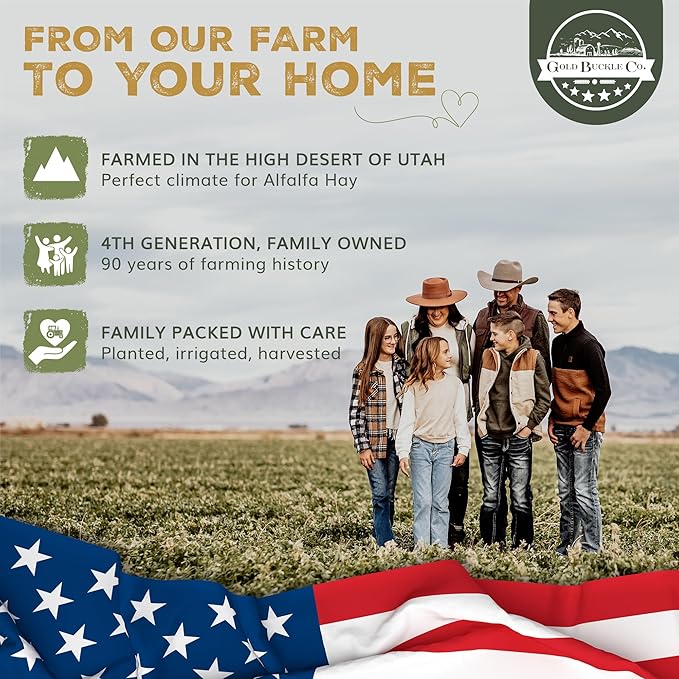 20lb Farm Fresh, USA Grown, Organic Alfalfa Hay for Rabbits, Guinea Pigs, Chinchillas, Goats, Hamsters & Ferrets - Small Animal Food Rich in Protein & Fiber - Just Dried, Hand-Selected