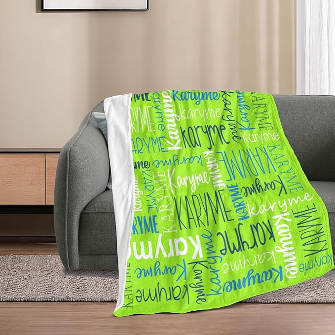 Personalized Name Blanket for Kids and Adult Customized Blanket for Boys Girls Baby Personalized Blanket and Throws Super Soft