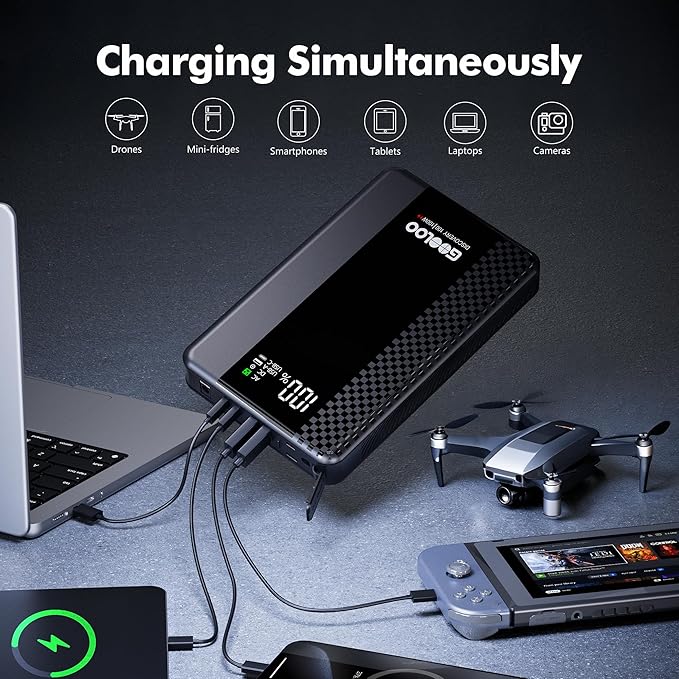 GOOLOO Discovery 100 Portable Power Station, 99.9Wh Portable Generator with Lithium Battery and 100W Peak AC Outlet, 1-Hour Fast Charging Power Bank for Camping and Home Backup