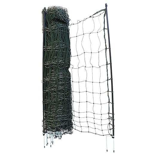Electric Poultry Netting – Premium, Portable & Weatherproof 48" x 164' Net with Stakes, Easy-Setup Predator Fence for Chickens, Farms & Gardens - Sleep Sound Knowing Your Coop is Safe