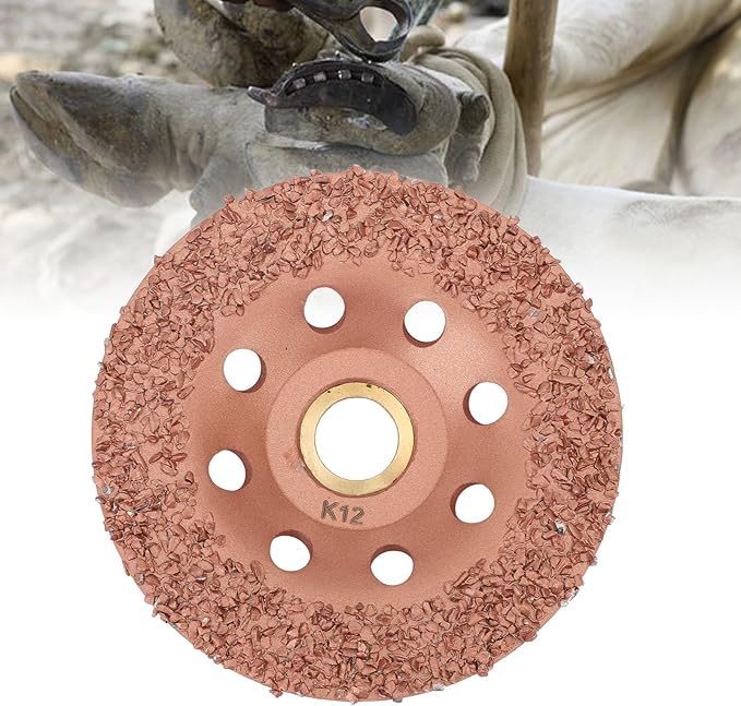 Horse Hoof Trimming Disc, Livestock Hoof Trimming Grinding Wheel, Ti Plated Electric Hoof Repair Plate for Horses Goats Cow