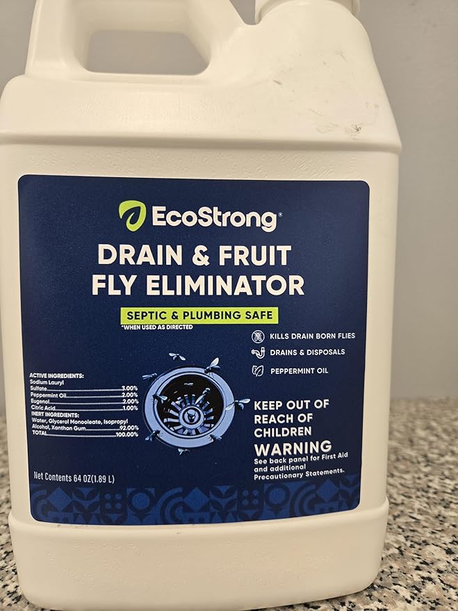 Fruit Fly Drain Treatment | Drain Fly Eliminator | Eliminates Gnats, Sewer Flies and More - Works in All Drains - 64 Fl Oz