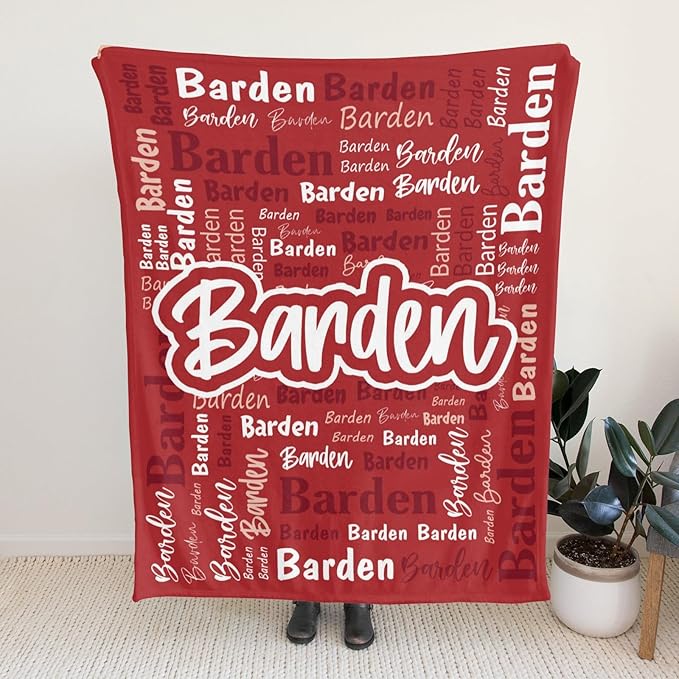 Custom Blanket with Name Personalized Blankets for Kids Adult Boys Girls Flannel Monogrammed Customized Blankets Throw (40''x50'')