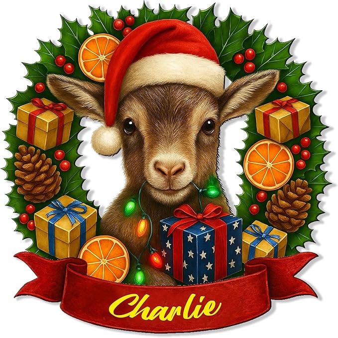 Custom Goat Metal Sign – Personalized Name Wall Decor for Porch, Yard Barn, Farmhouse, or Living Room – Unique Gift for Mom, Daughter, Farmer, or Goat Lover on Birthday or Housewarming
