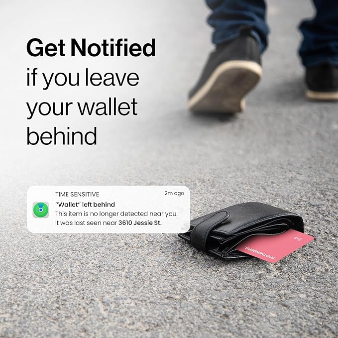 SPOTMINDERS Apple MFi Certified Wallet Tracker for Christmas Stocking Stuffers for Teen Girls Gifts for Women Works With Apple Find My Rechargeable Slim Tracking Card - White Elephant Gifts for Adults