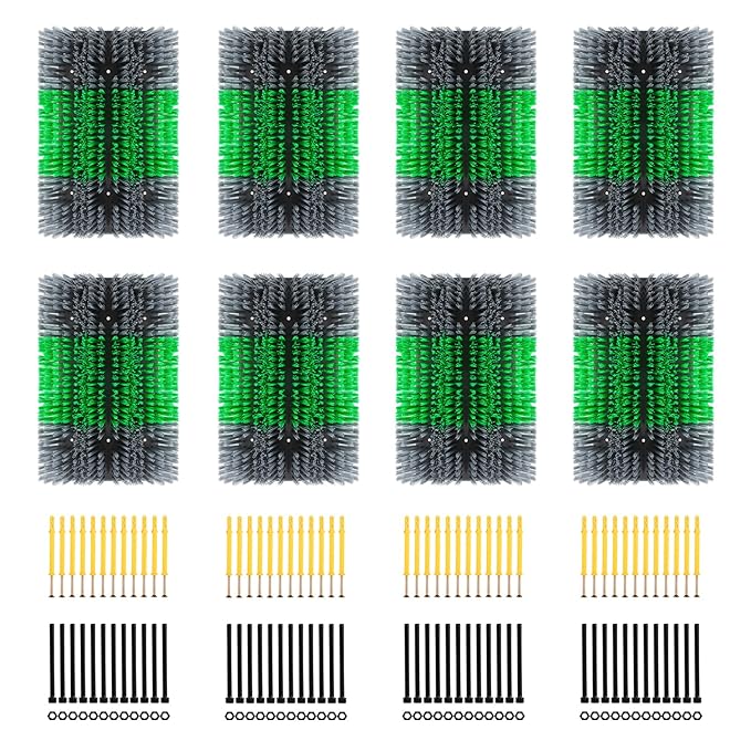 Extra Large Size Livestock Scratching Brush, Upgraded Horse/Goat/Cow/Cattle Scratcher Brush for Grooming, Itch Relief Horse Scratcher Brushes Kit with Two Sets of Mounting Screws(8-Pack,Gray)