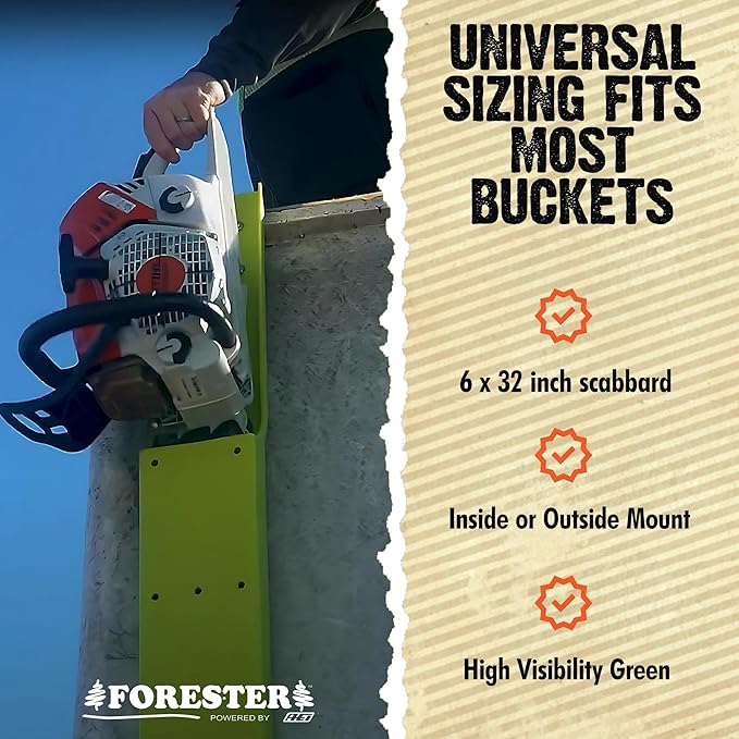 FORESTER Bucket Scabbard - Chainsaw Holder Logging Tools Bucket Truck Accessories Tree Cutting Equipment Inside Mount Chain Saw System Arbor Tool Box Accessories Measuring 32" Long