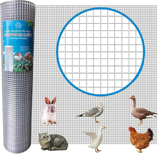 48x100ft Hardware Cloth 3/4 inch Chicken Wire Fencing，19 Gauge Hot-Dip Galvanized Wire Mesh Rolls, Welded Wire,Fencing Rabbits Wire Fence,Snake Fence，Gopher Wire