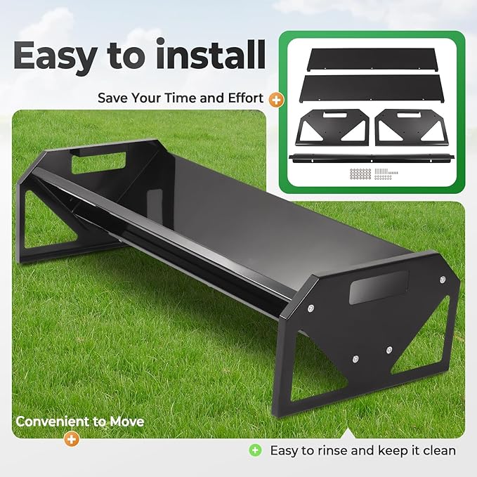 Livestock Feeding Trough 22 Gallon Capacity 45" Hay Feeder Heavy Duty Livestock Trough Feeder Trough for Horse Sheep Cattle Hog V-Shaped Farm Sheds Pen Water Feeder Powder Coated Black Steel