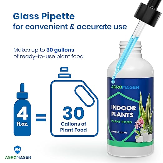 Indoor Plant Food with Essential Nutrients & Chelated Micronutrients, Liquid Fertilizer 4 fl.oz.