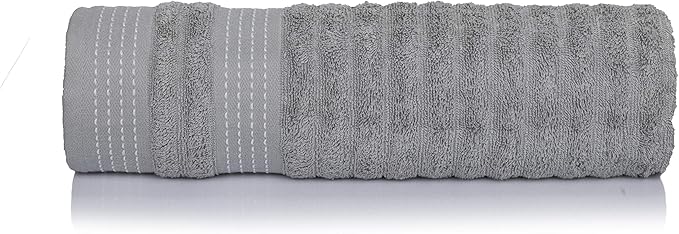 CASA COPENHAGEN Elegance Collection Towels 550 GSM 2 Bath Towel 2 Hand Towel 2 Washcloths, Super Soft Egyptian Cotton 6 Towels Set for Bathroom, Kitchen & Shower - Teal + Grey