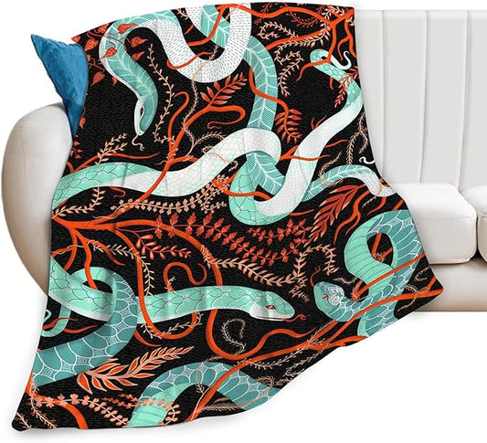 Tijuboni Snake Throw Blanket Snake Gifts for Girls Boys Women Men Kids Adults Soft Flannel Fleece Blanket for Couch Sofa Bed Home Decor 40"x50"